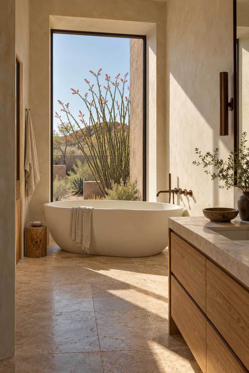Explore Bathing in Light fictional bathroom concept